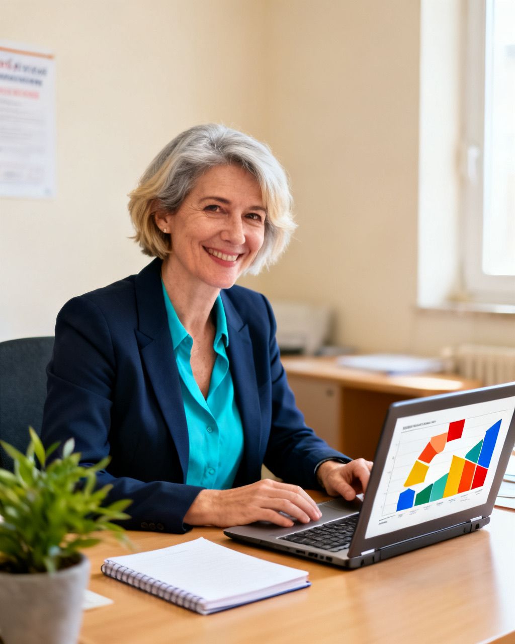 La responsable suit la progression de son équipe